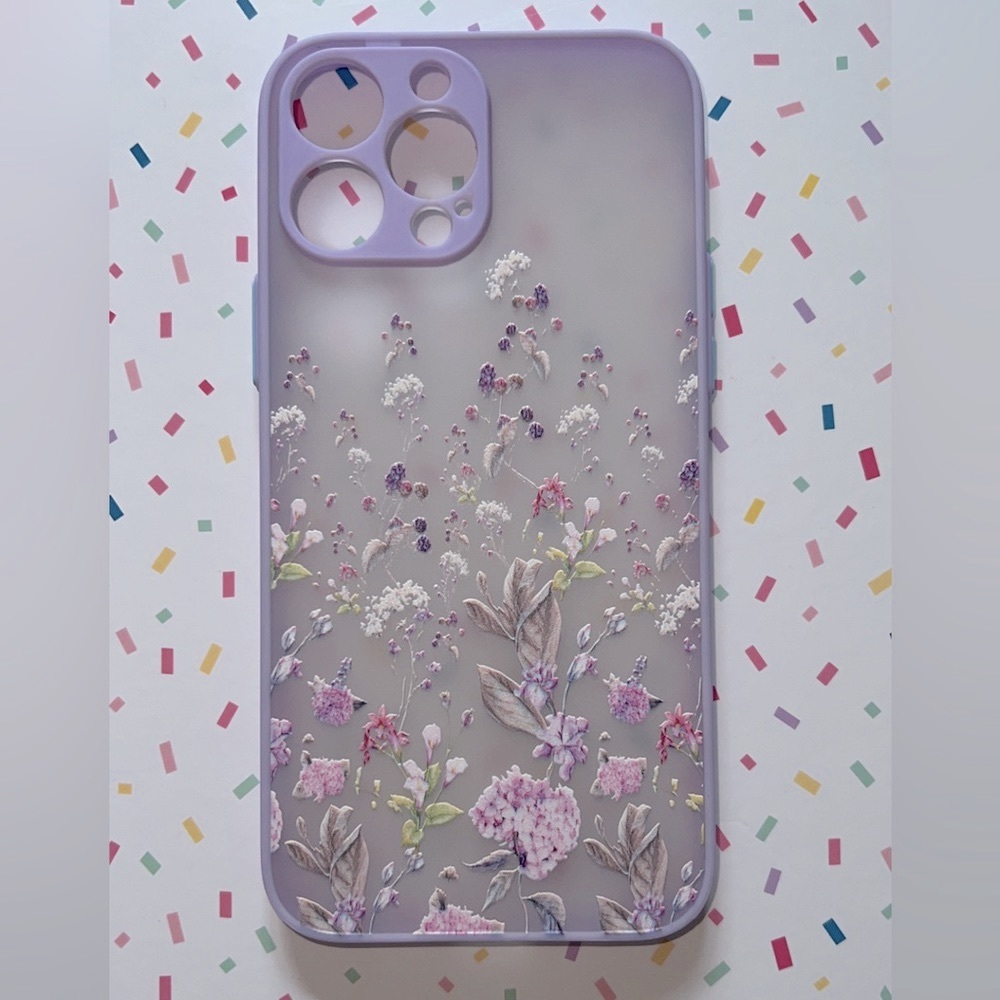 NEW! 📱2/15$📱 iPhone 13 PRO MAX floral graphic purple phone case
